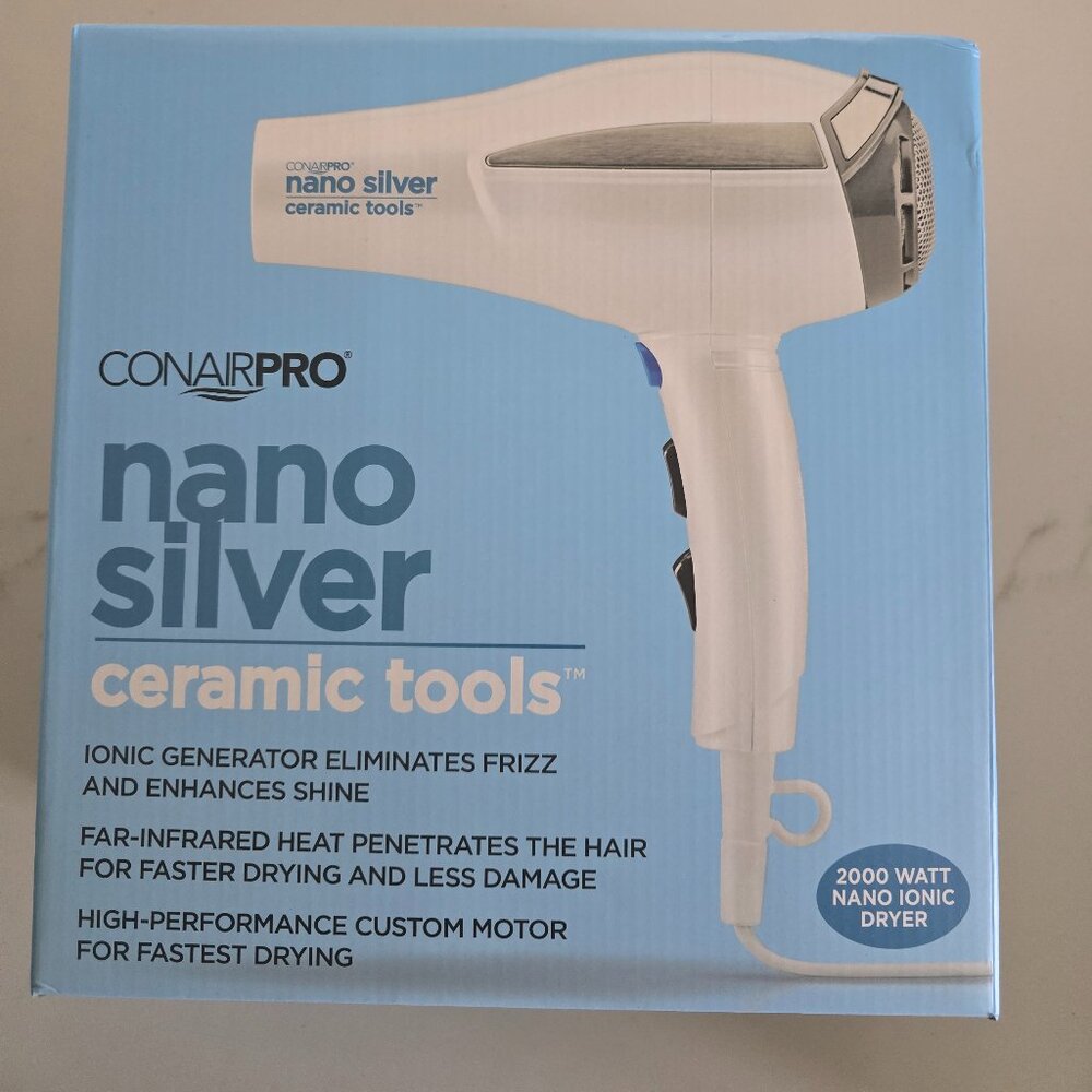 Conair Pro Nano Silver Ceramic Tools 2000 Watt Ionic Dryer